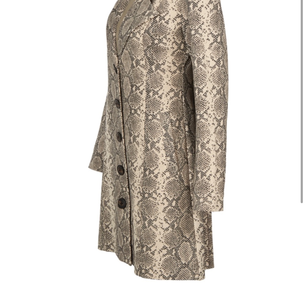 CAbi Brown and Black Trench Coat with Snakeskin Pattern - Picture 6 of 9
